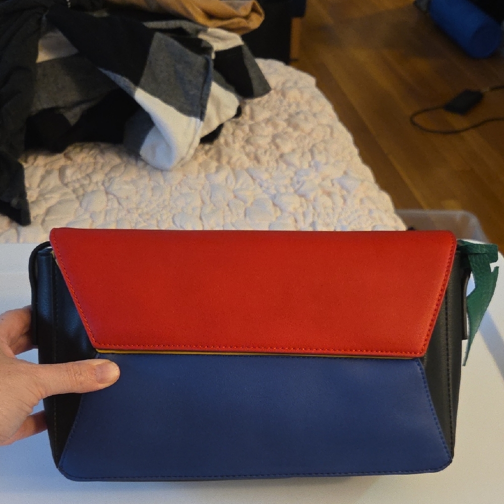 United Colors Of Benetton Red and Blue Clutch